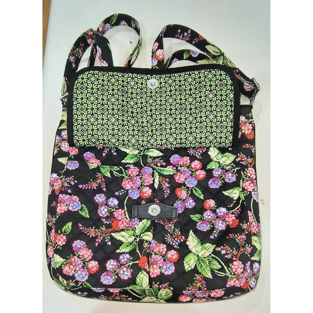 Vera Bradley Winter Berry 3pc Set Crossbody Bag Turnlock Wallet Cosmetic Pouch
